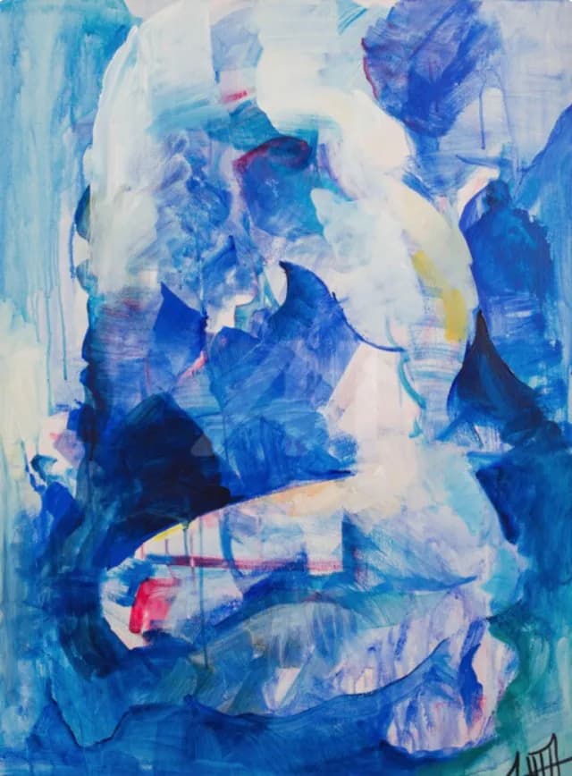 Whispers of Blue: An Abstract Journey Through Emotion and Form