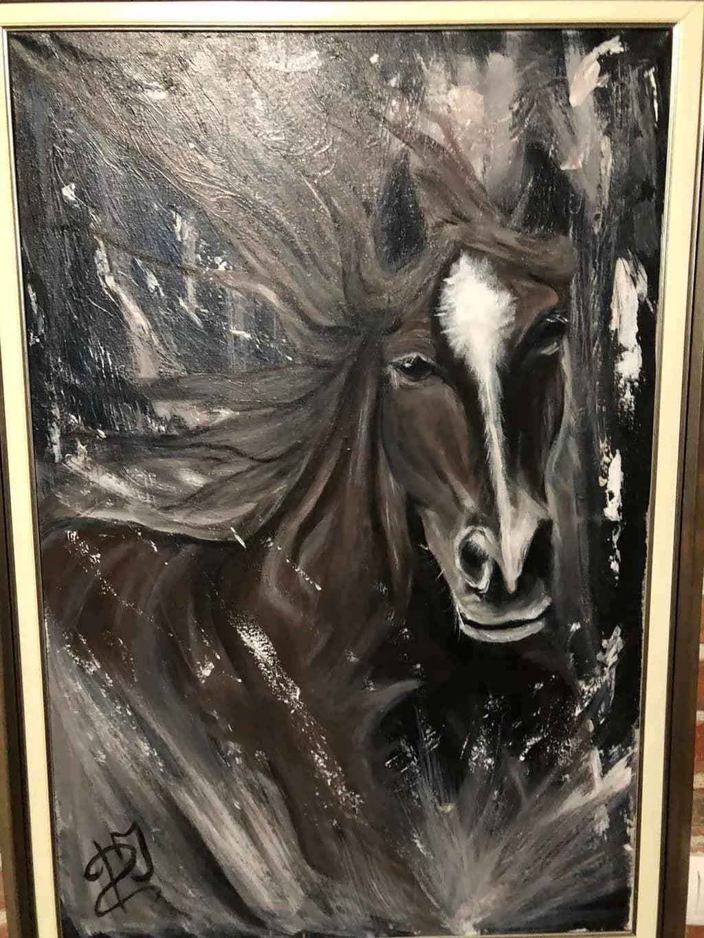 Whispers of the Wild: An Abstract Monochrome Horse in Motion