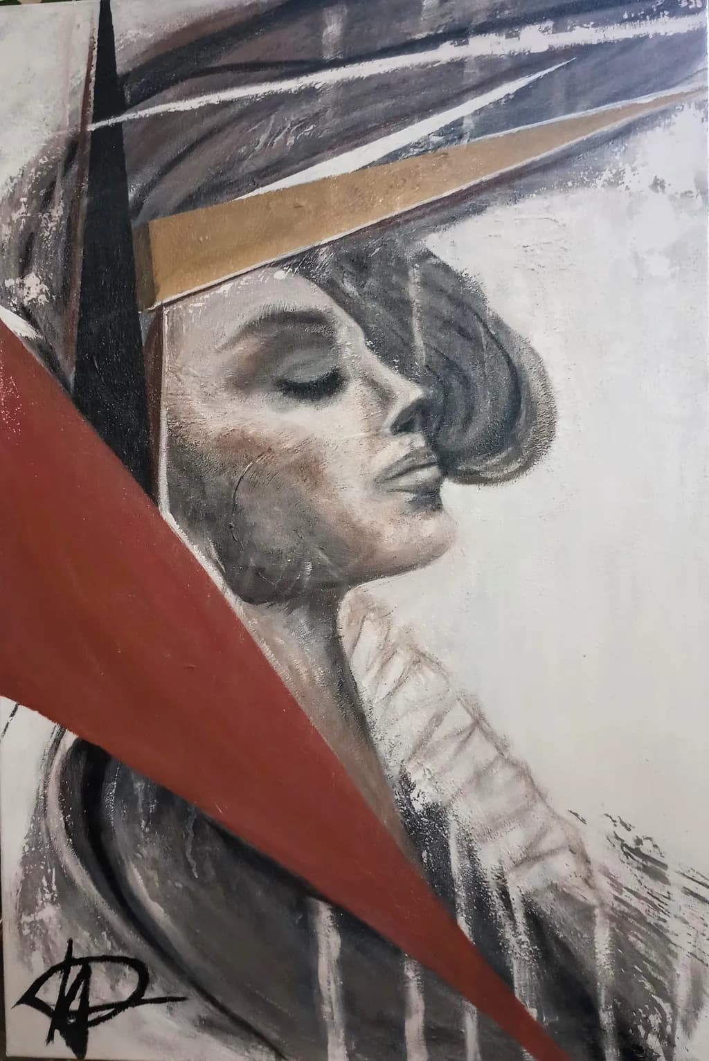 Whispers of Elegance: A Modern Portrait in Abstract Harmony