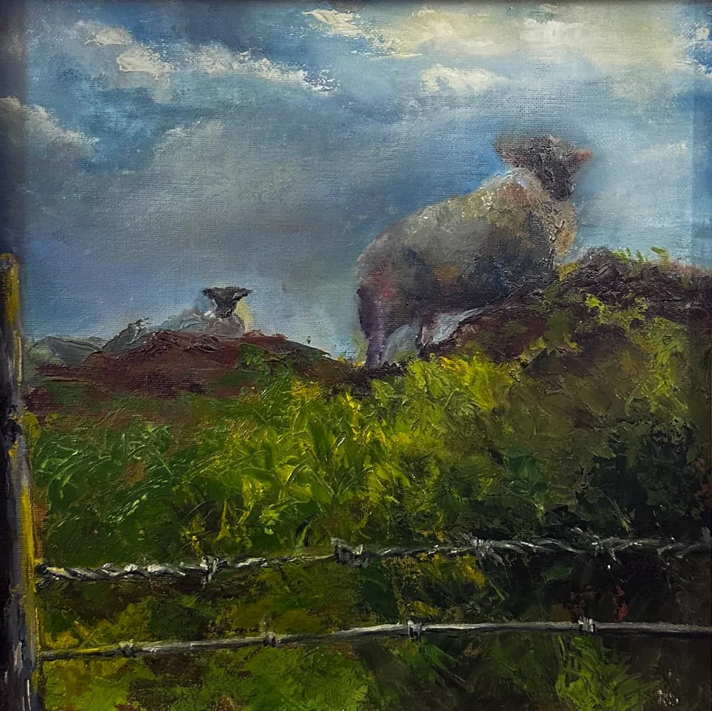 Whispers of the Past: A Sheep's Solitude Beneath the Expansive Sky