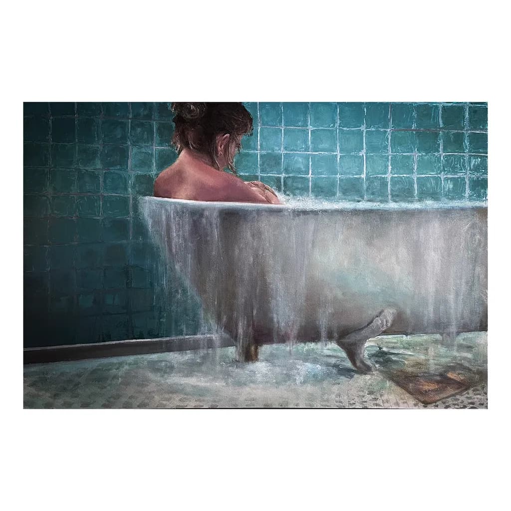 Serenity in the Soak: A Tranquil Moment in a Vintage Bathtub
