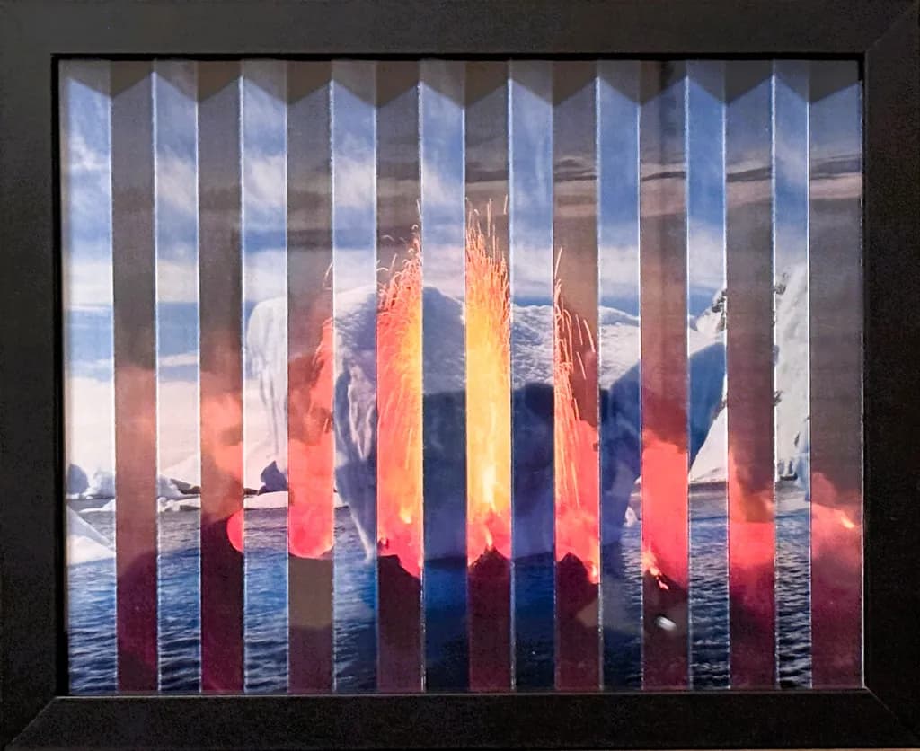 ECHOES OF ICE: A KINETIC JOURNEY THROUGH NATURE'S ERUPTION AND REFLECTION