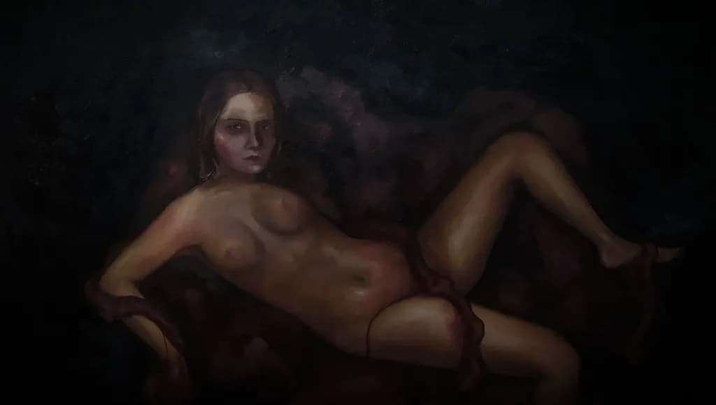 Ethereal Embrace: A Portrait of Vulnerability and Emotion