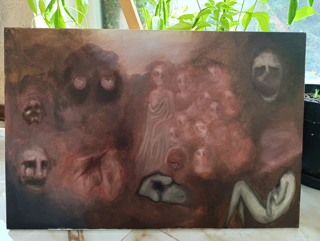 Whispers of the Haunting Abyss: An Abstract Exploration of Dark Emotions