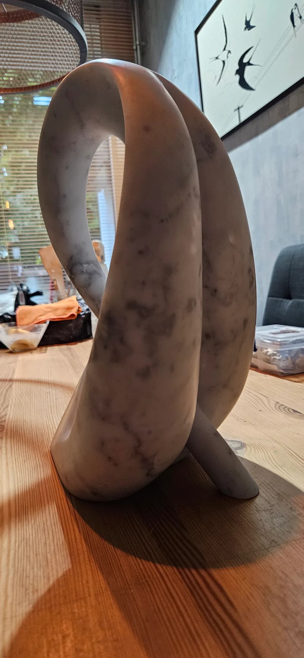 Ethereal Curves: A Contemporary Marble Sculpture Embracing Fluidity and Form