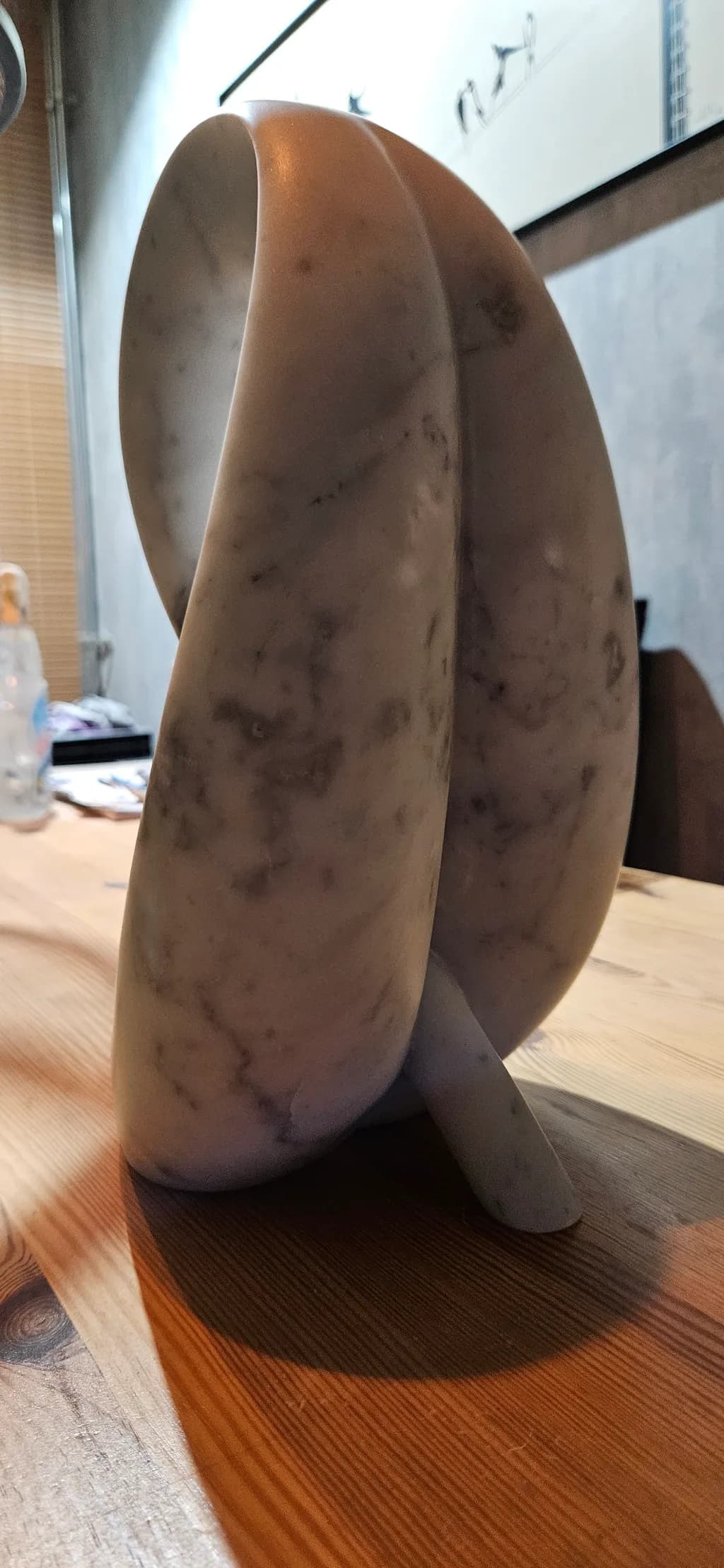 Ethereal Embrace: A Modern Marble Sculpture of Abstract Elegance