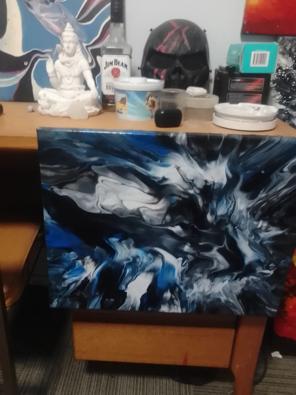 Whispers of the Abyss: An Abstract Journey Through Blue Textures