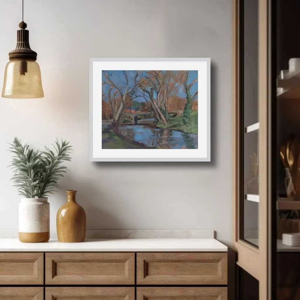 Whispers of Autumn: A Tranquil Reflection by the Stream