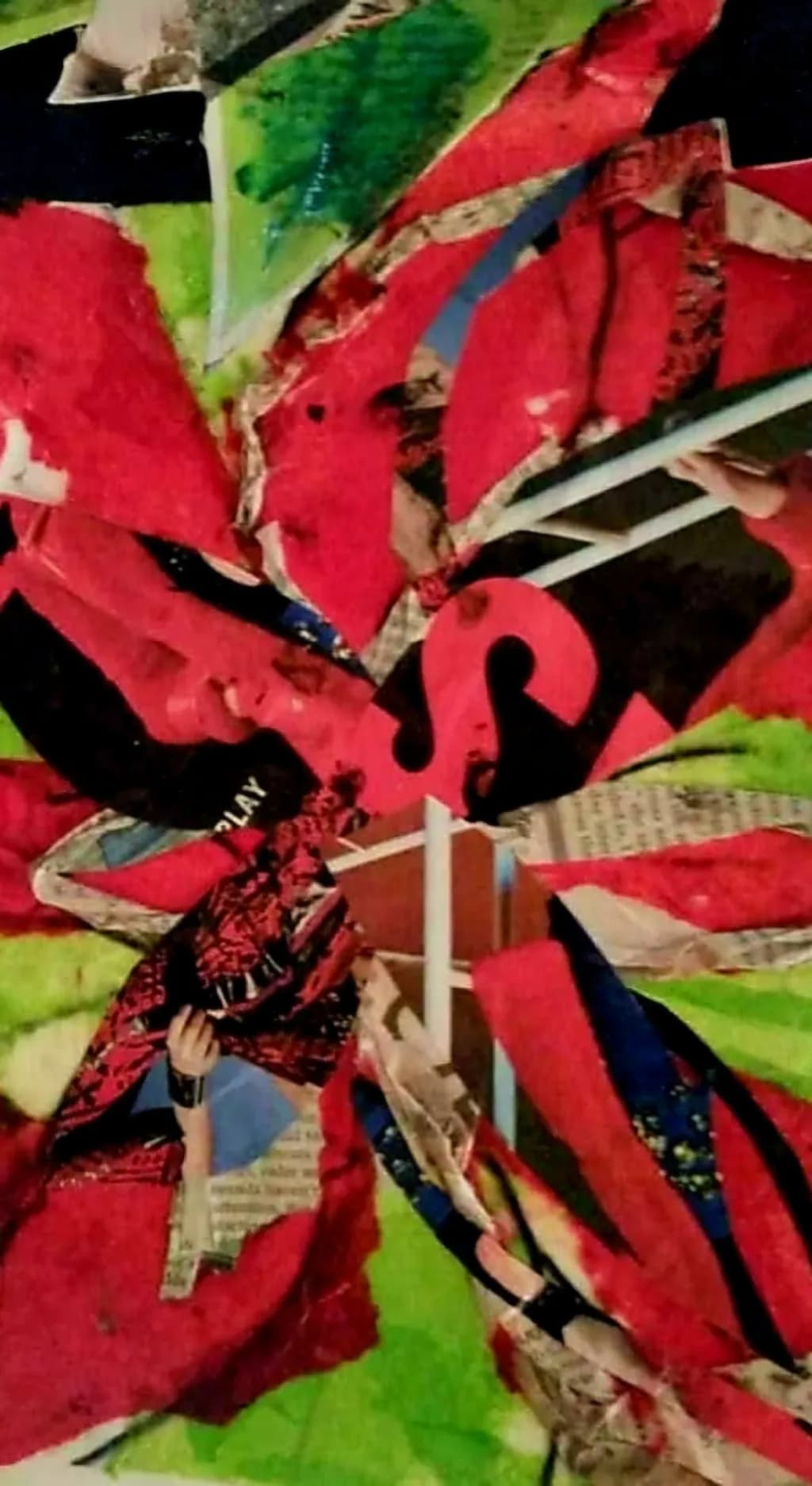 Vibrant Whirlwind: A Kaleidoscope of Color and Emotion in Mixed Media Collage