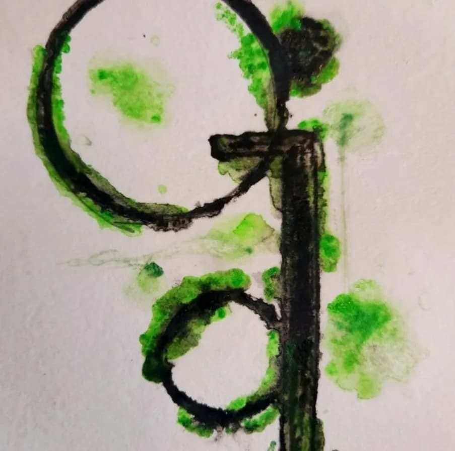 Whispers of Green: An Abstract Journey Through Circular Forms