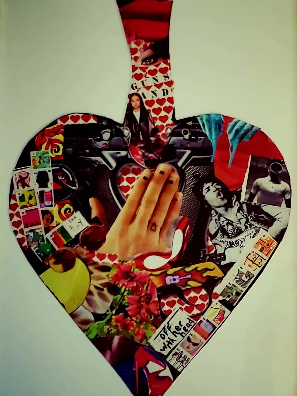 Vibrant Heartbeat: An Eclectic Collage of Love and Rebellion