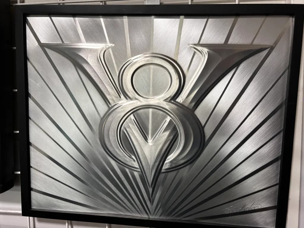 V8 Velocity: A Metallic Journey Through Abstract Design