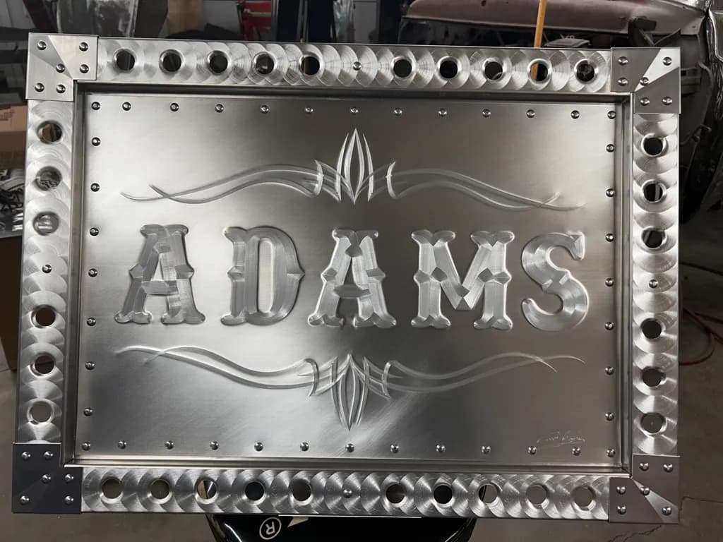 Custom Engraved Metal Sign: Elegant Design for Personal or Business Use