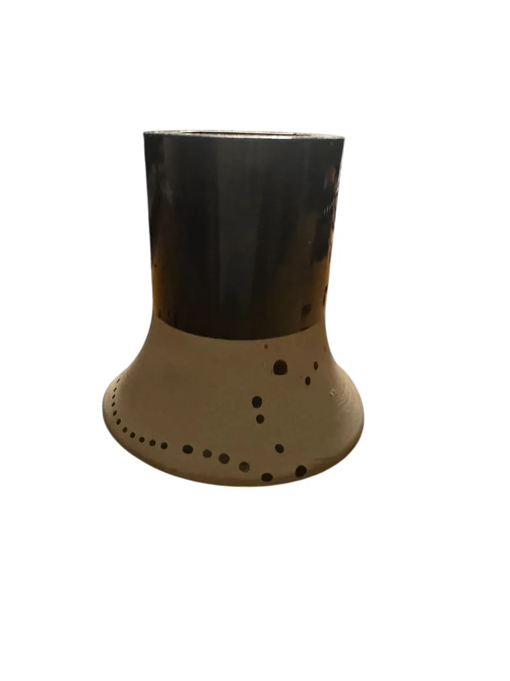 Elegant Earth: A Contemporary Ceramic Vessel with Unique Textured Design