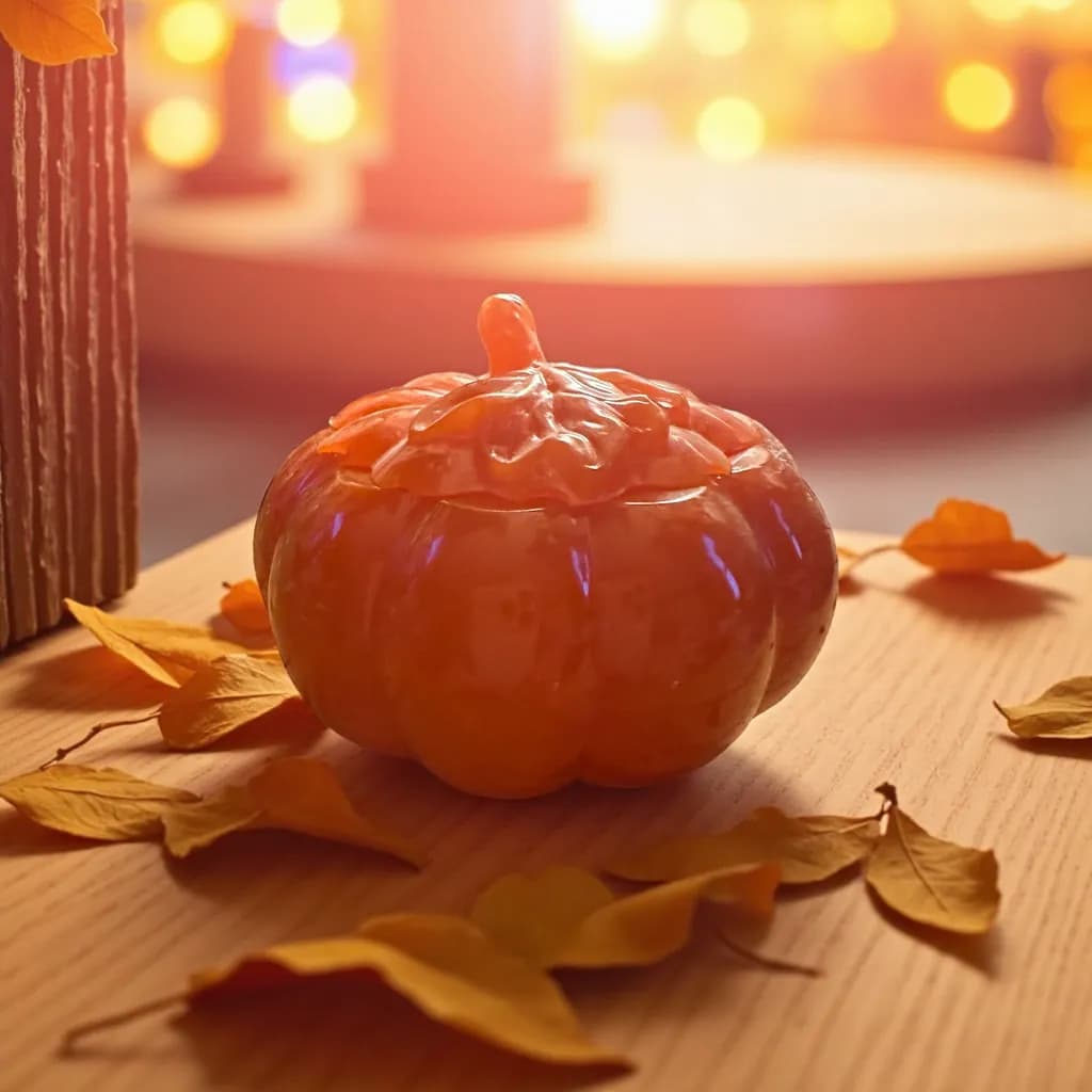 Autumn Glow: A Cozy Pumpkin Delight with Golden Leaves