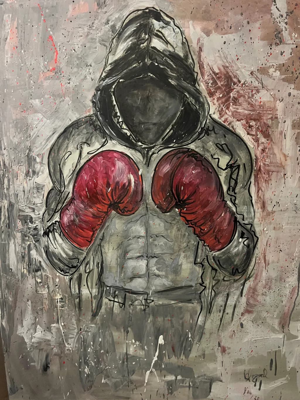 Fists of Fury: An Abstract Tribute to the Strength and Determination of the Boxing Athlete