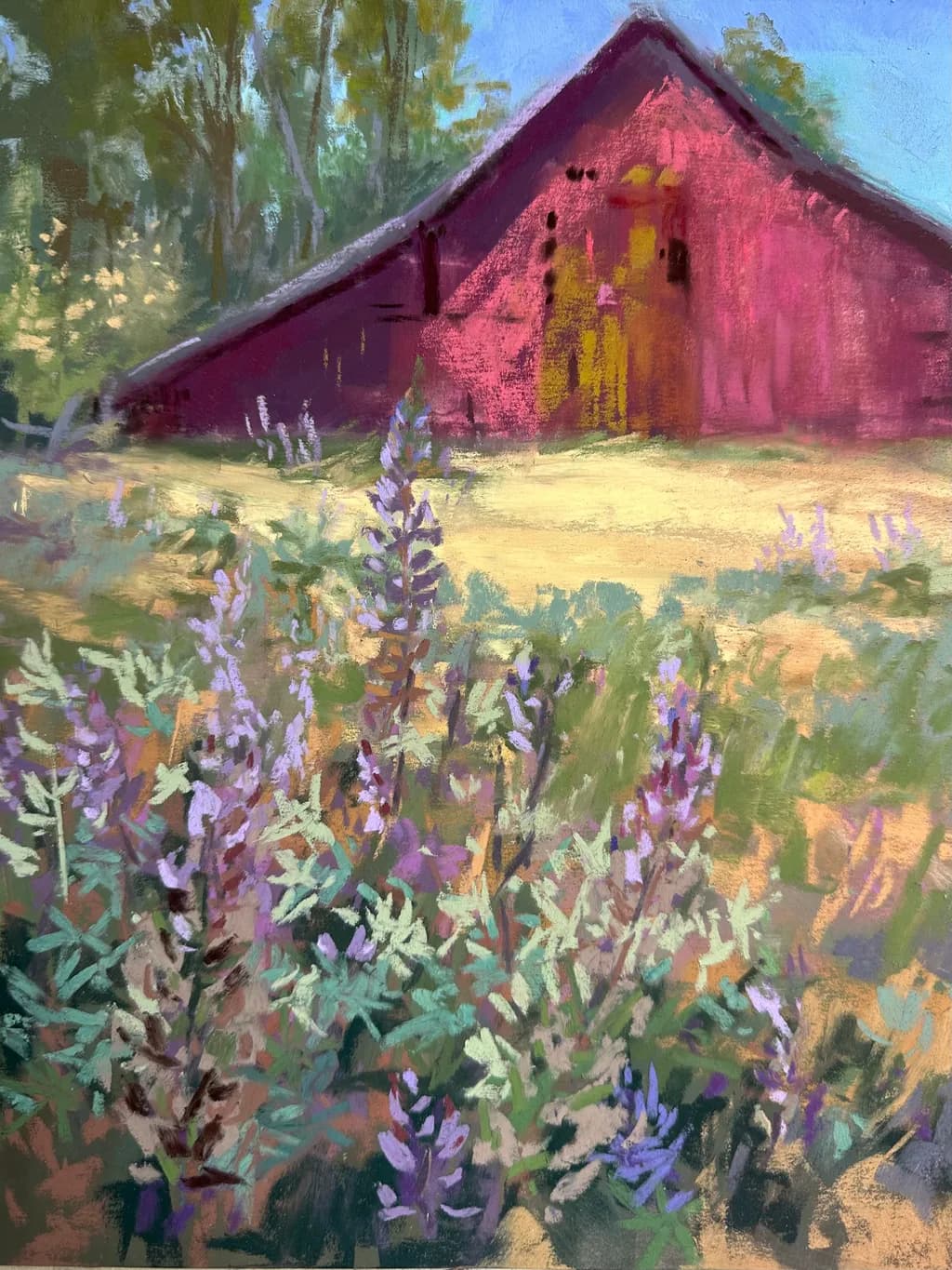 Red Barn with Lupin