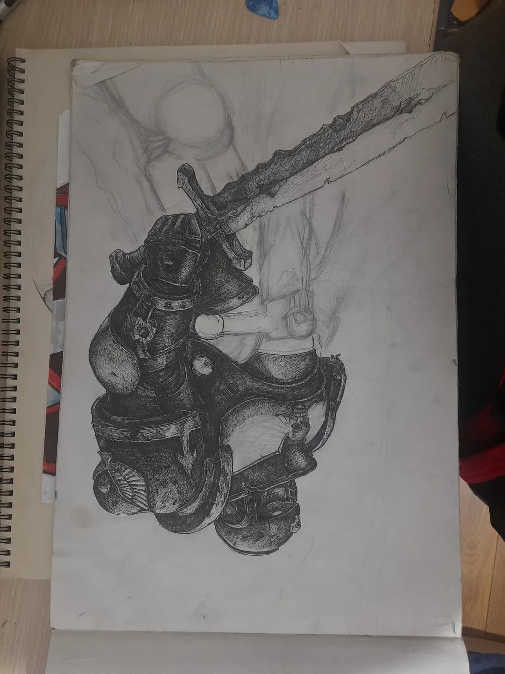 Medieval Armor and Sword: A Detailed Sketch of Valor and Strength