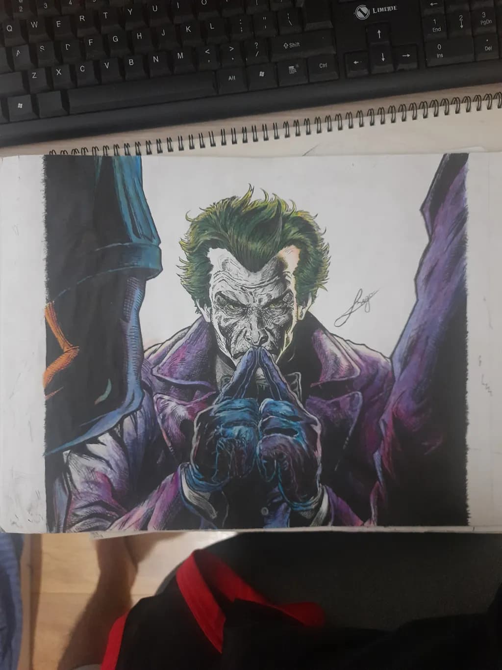 Whispers of Chaos: The Joker's Sinister Gaze in Vivid Color