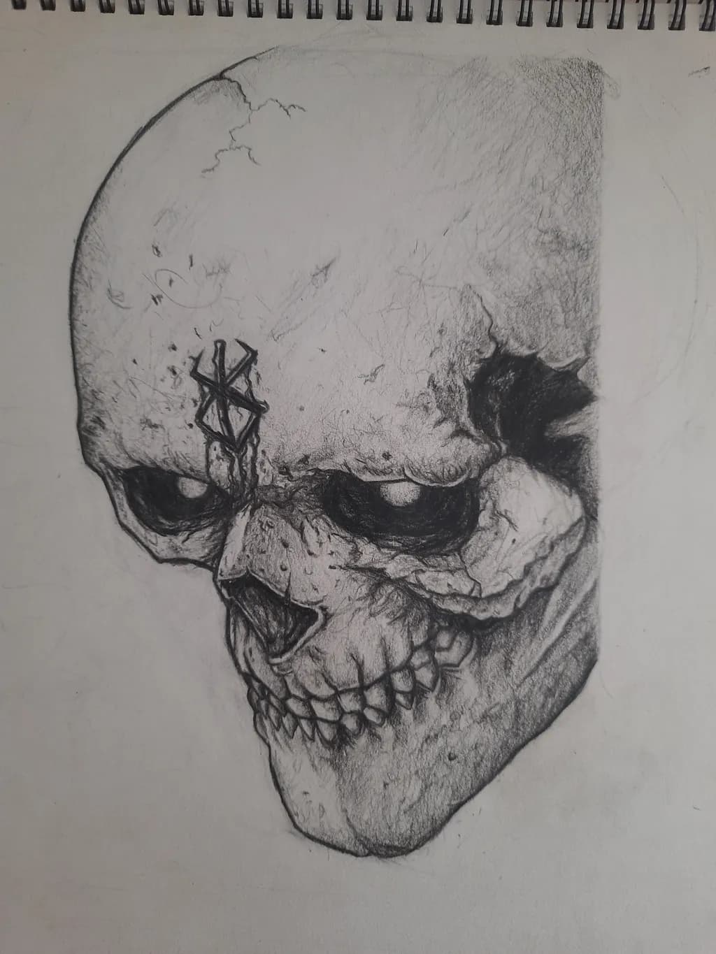 Ethereal Echoes: The Haunting Skull Portrait