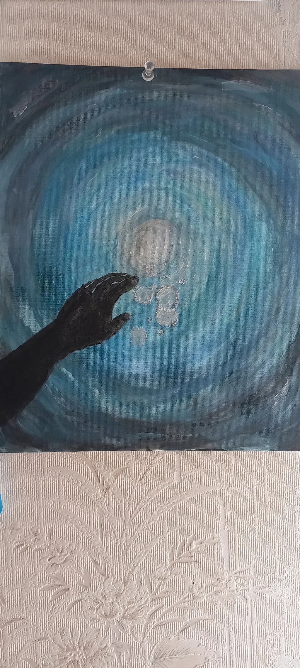 Whispers of the Abyss: A Hand Reaching for the Light in a Sea of Bubbles