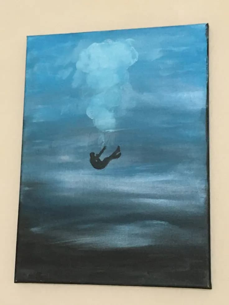 Diving into Solitude: An Abstract Exploration of Depth and Emotion