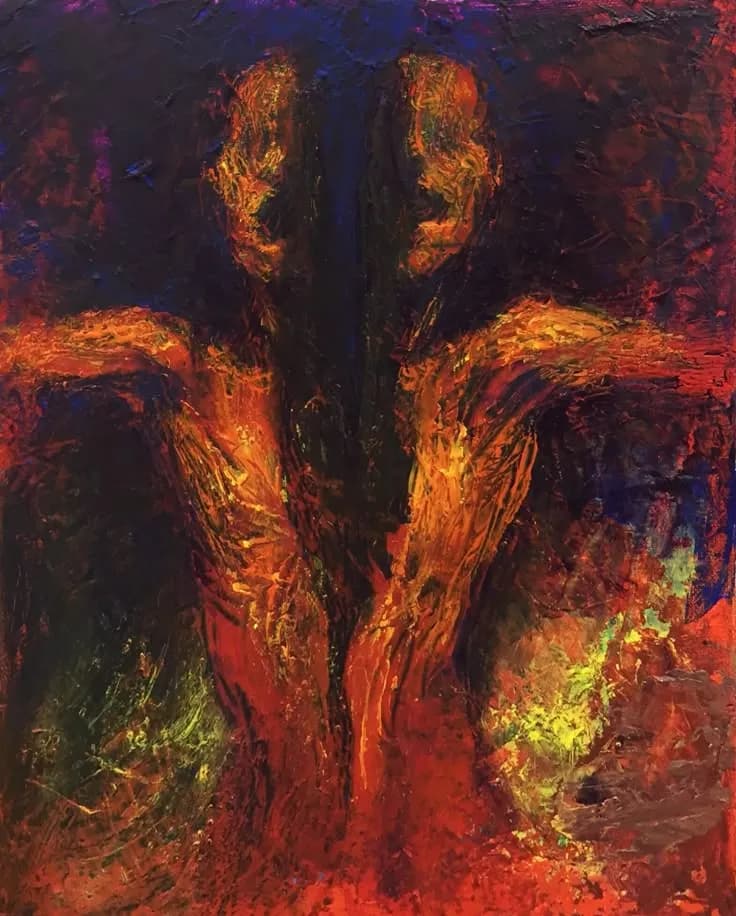 Eternal Embrace: A Dance of Flames and Shadows