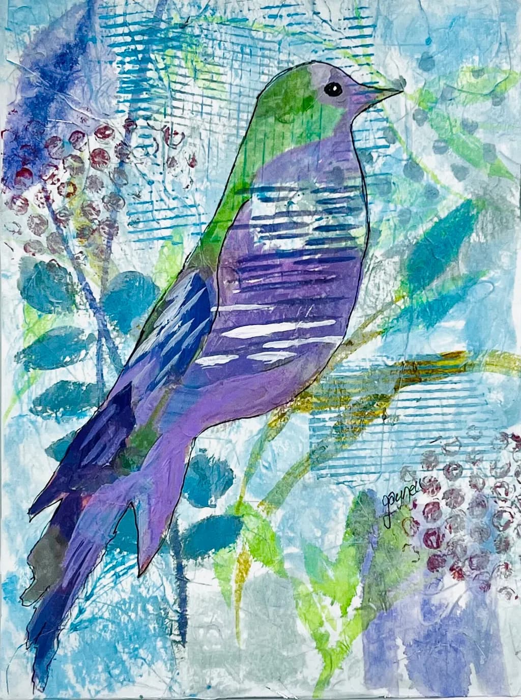 Purple Bird in Bloom