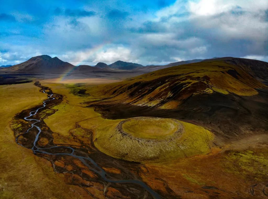 Whispers of the Highlands: Aerial Serenity Over Iceland's Majestic Landscape