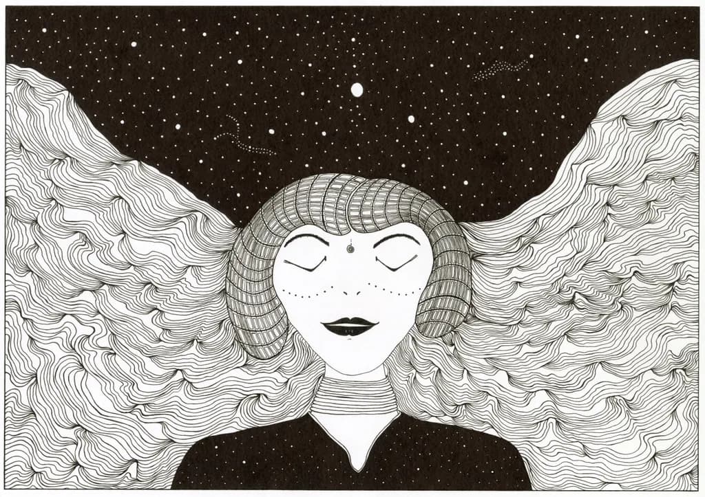 Whispers of the Cosmic Dream: A Serene Journey Through Monochrome Abstraction