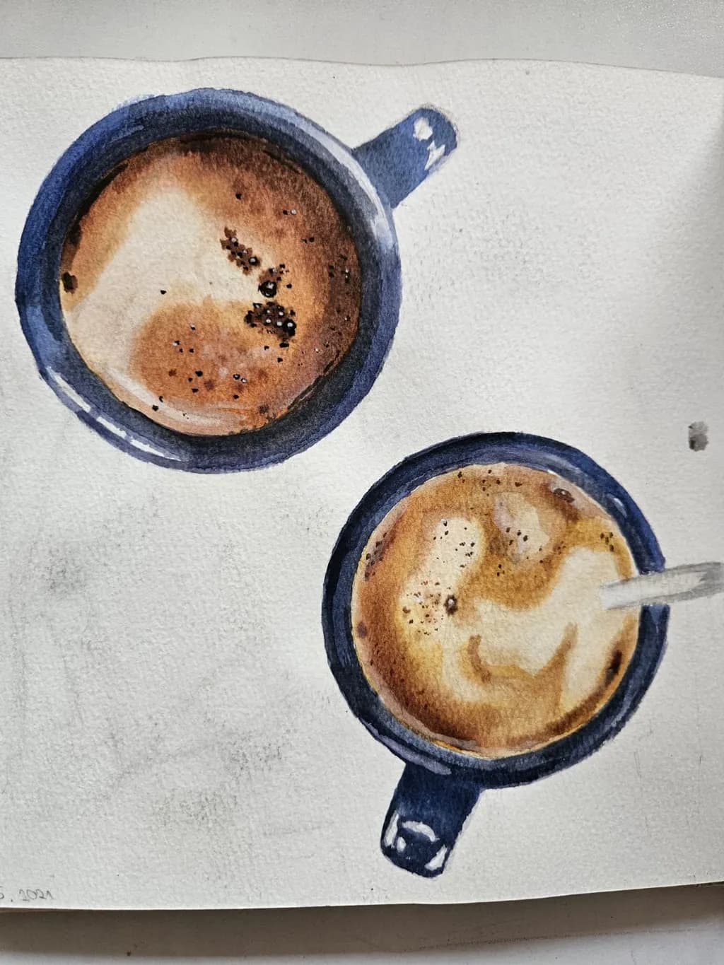 Morning Brew: A Serene Watercolor Journey Through Coffee's Warm Embrace