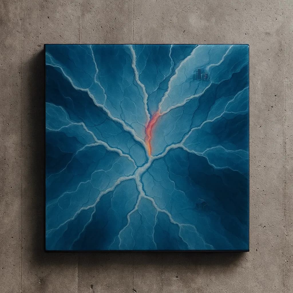 Electric Harmony: A Dance of Blue and Light in Abstract Art