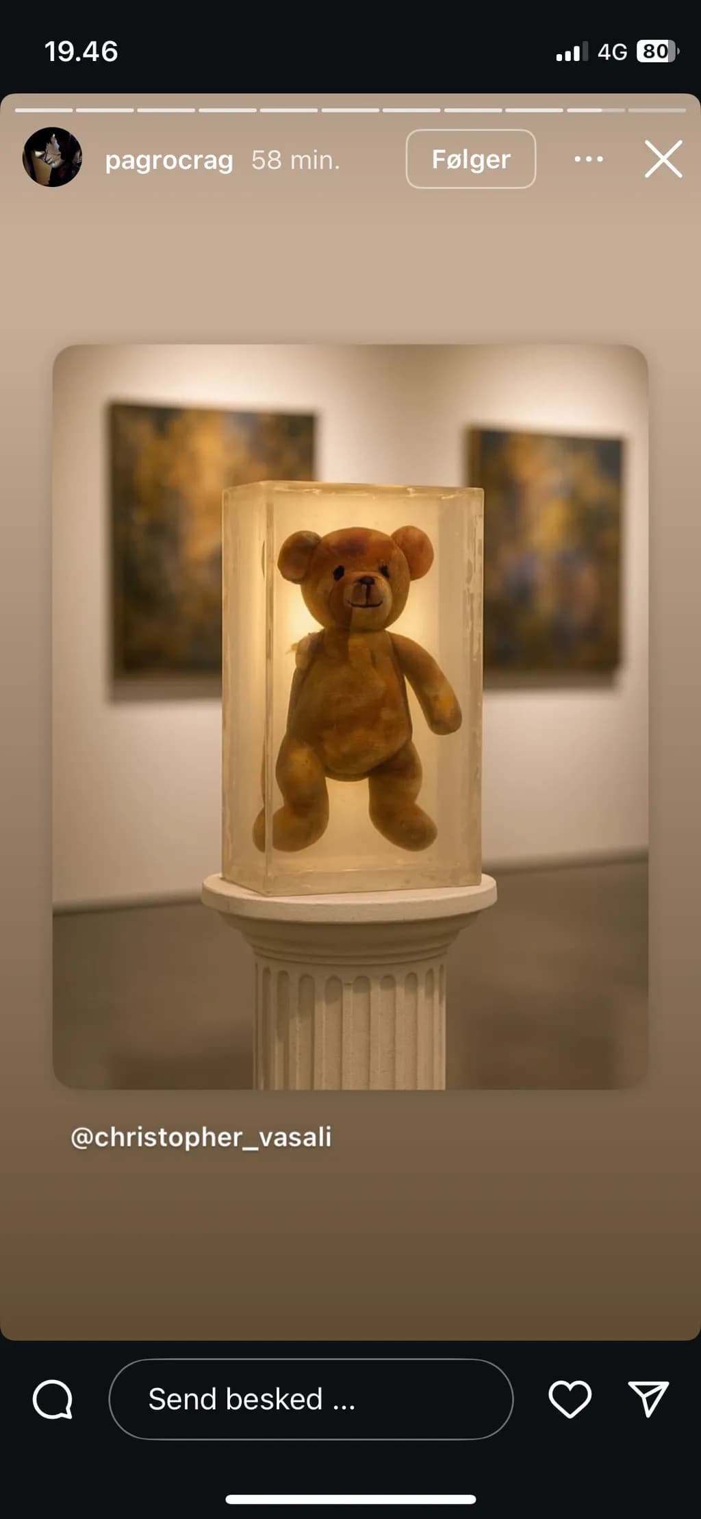 Whimsical Reflections: The Enigmatic Bear in a Contemporary Display
