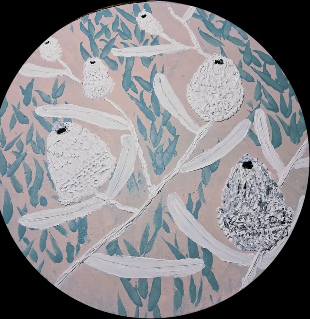 Whispers of Nature: Textured Floral Harmony in Soft Pastels