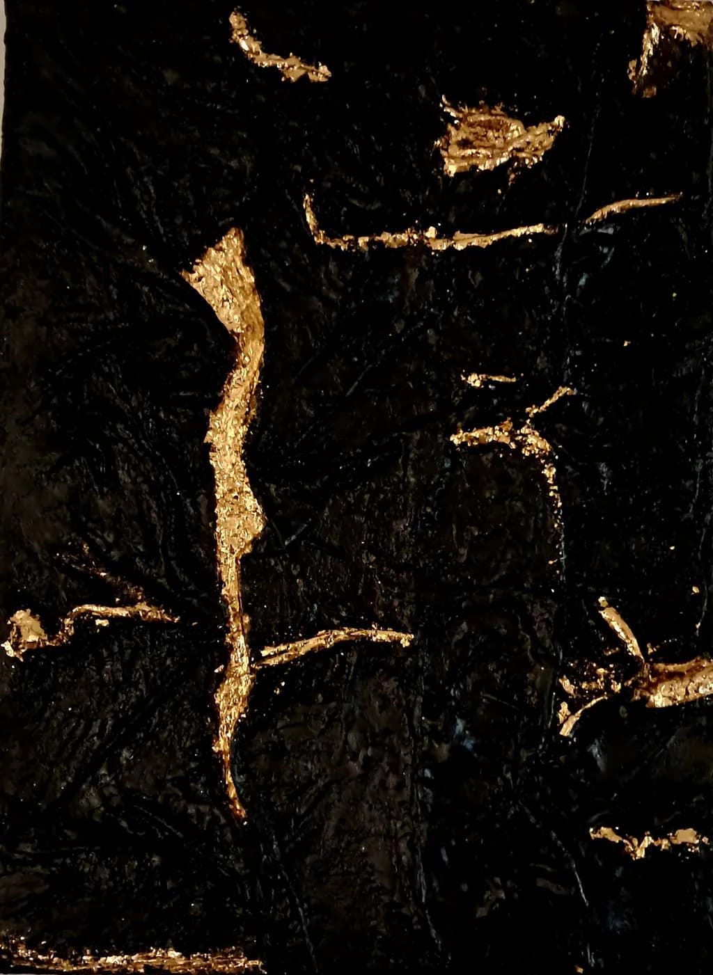 Golden Veins on Midnight Canvas
