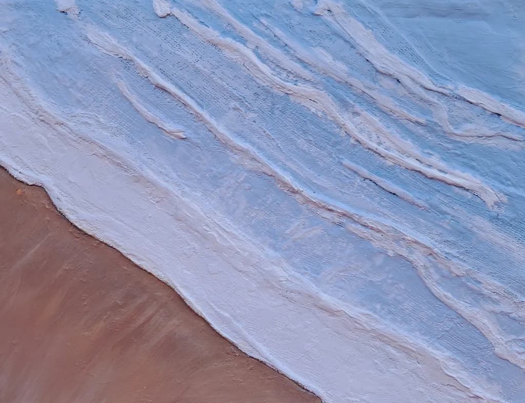 Whispers of the Shore: A Textured Journey Through Ocean Waves and Sandy Shores