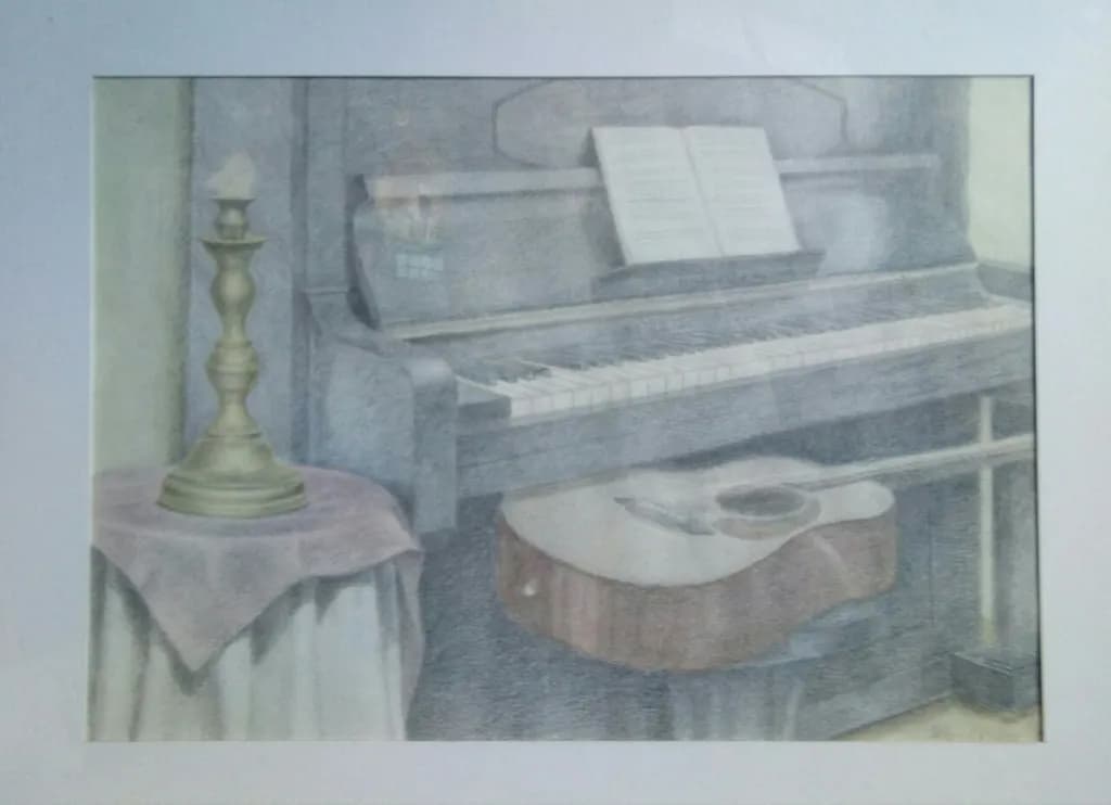 Piano and Guitar Still Life