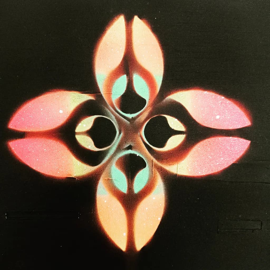 Radiant Bloom: A Dance of Color and Light on Black Canvas