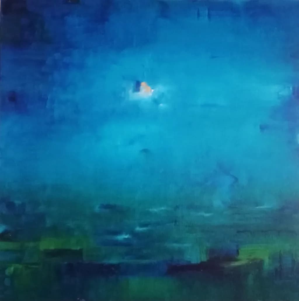 Serene Blue Horizons: An Abstract Landscape of Calm and Texture