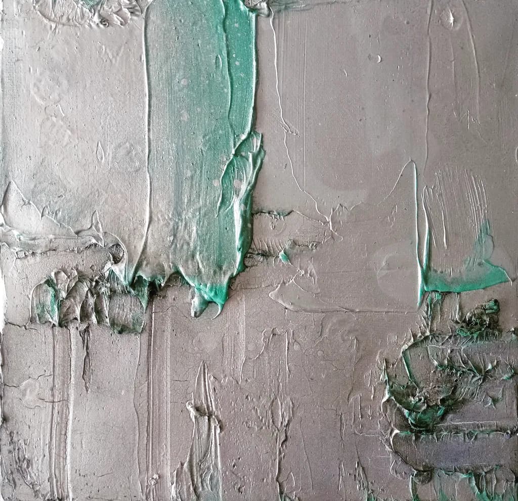 Whispers of Texture: A Dance of Silver and Aqua