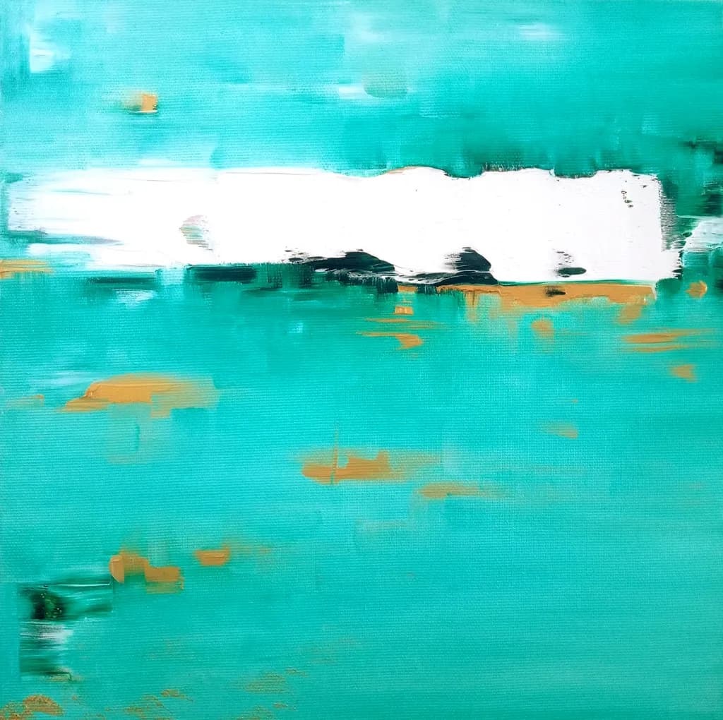 Serenity in Turquoise: A Modern Abstract Journey Through Color and Light