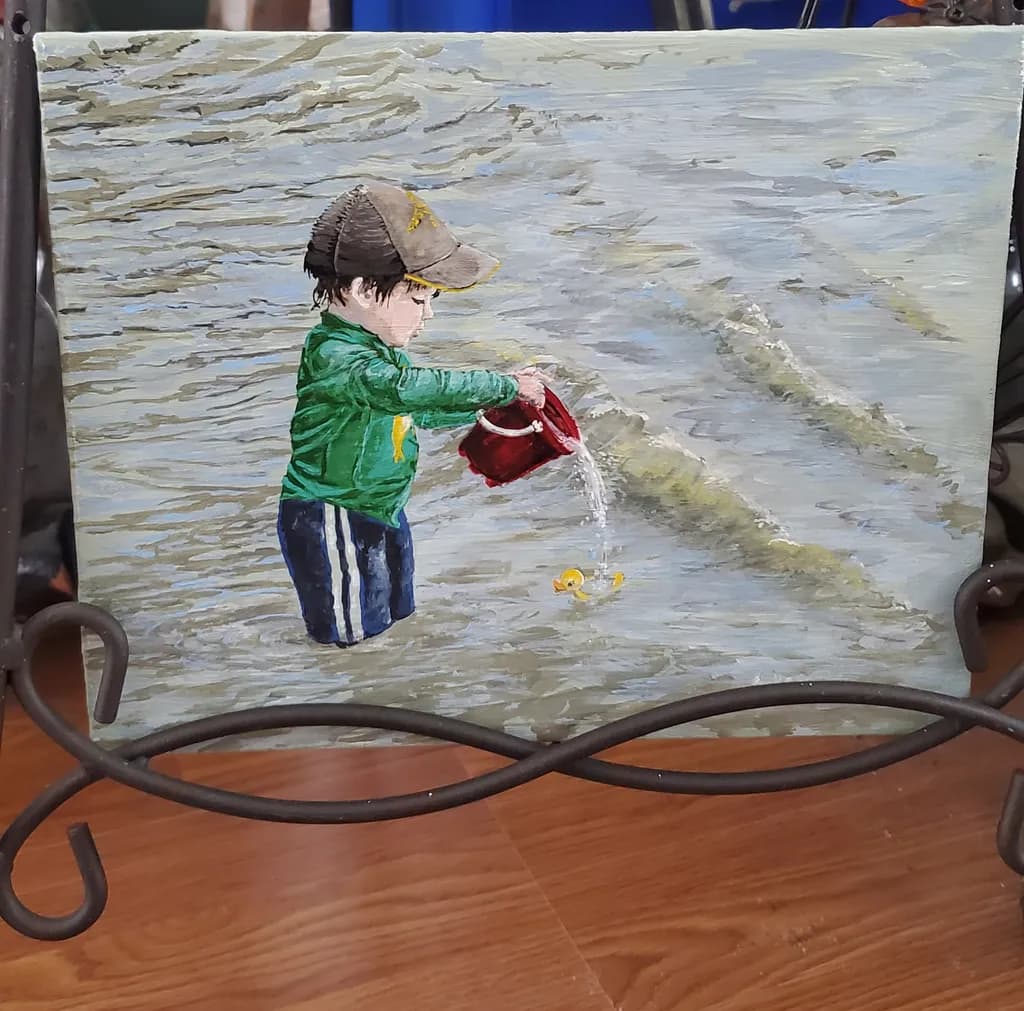 Whimsical Waters: A Child's Playful Adventure at the Beach