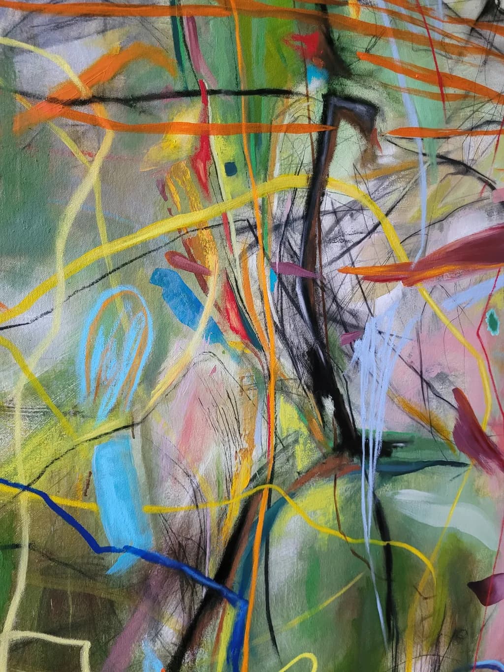Vibrant Chaos: An Abstract Journey Through Color and Line