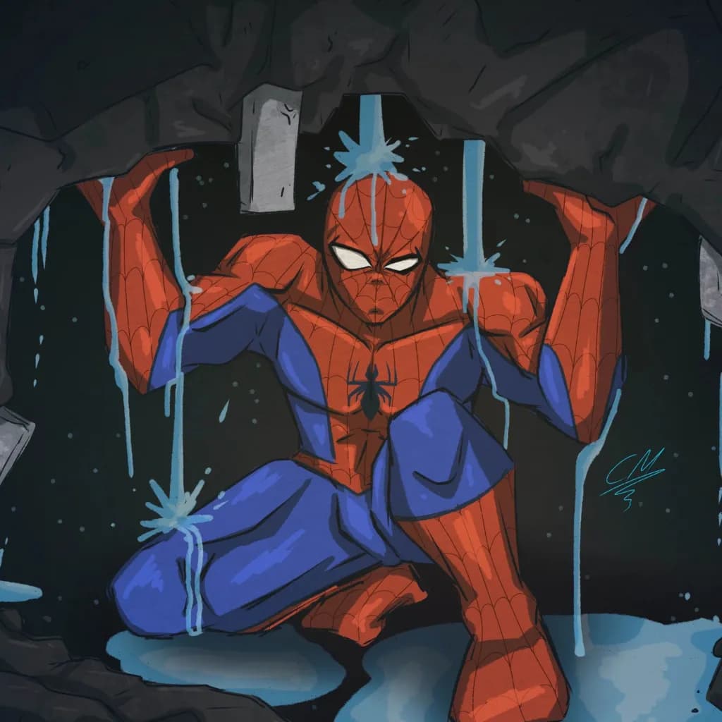 Heroic Emergence: Spider-Man's Daring Escape from the Depths of Adventure