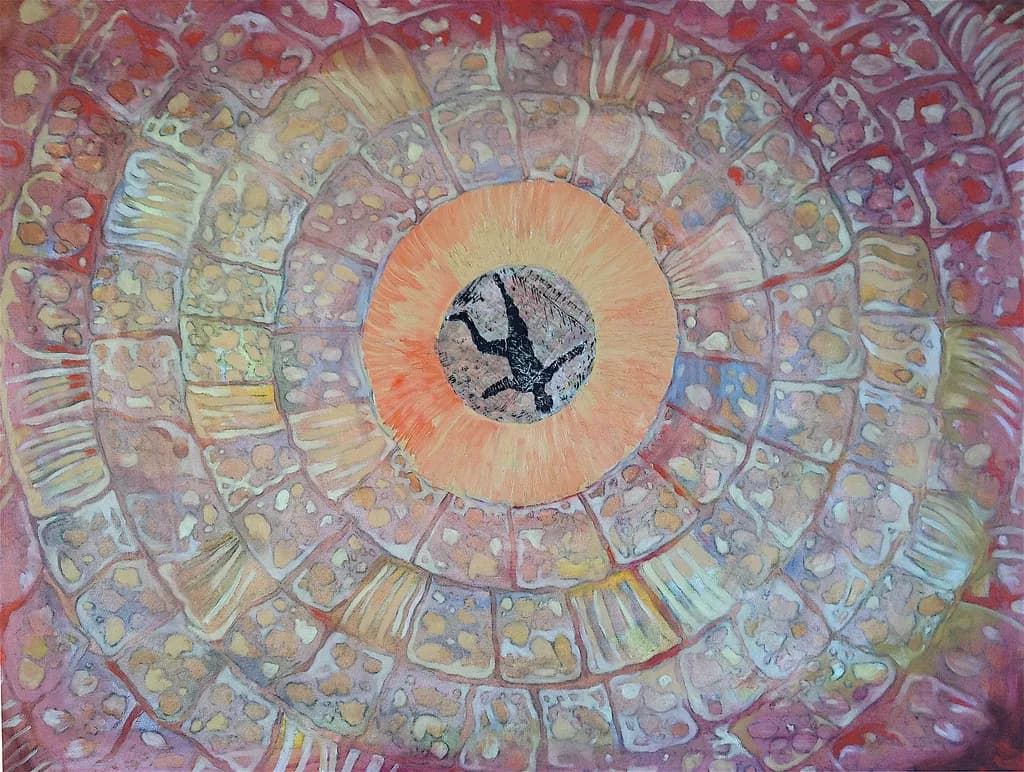 Radiant Harmony: An Abstract Journey Through Geometric Patterns and Organic Colors