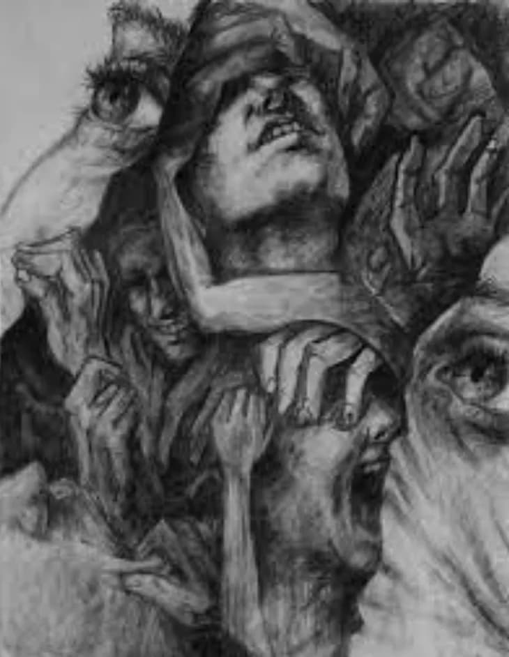 Emotional Distortion: A Chaotic Expression of Anguish and Contrast