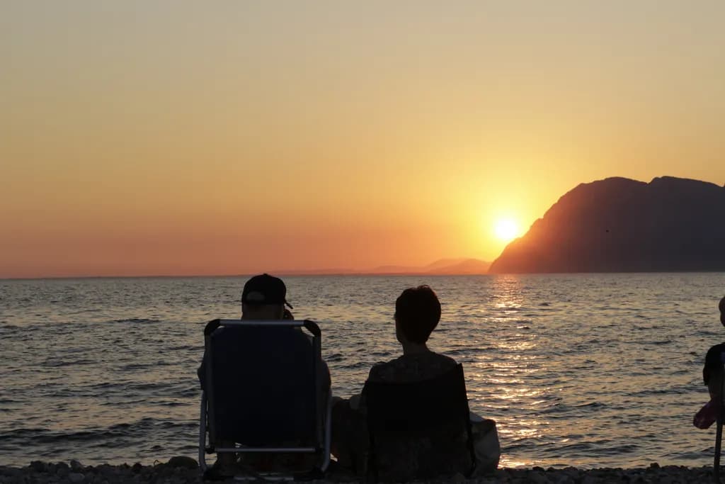 Serenity at Sunset: A Tranquil Evening by the Sea