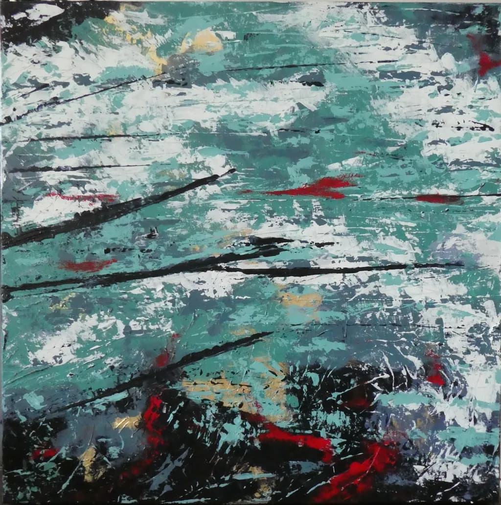 Whispers of Turquoise: An Abstract Journey Through Color and Emotion