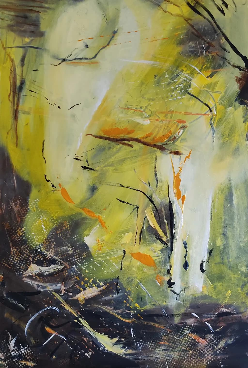 Whispers of Nature: An Abstract Journey Through Yellow and Black Hues