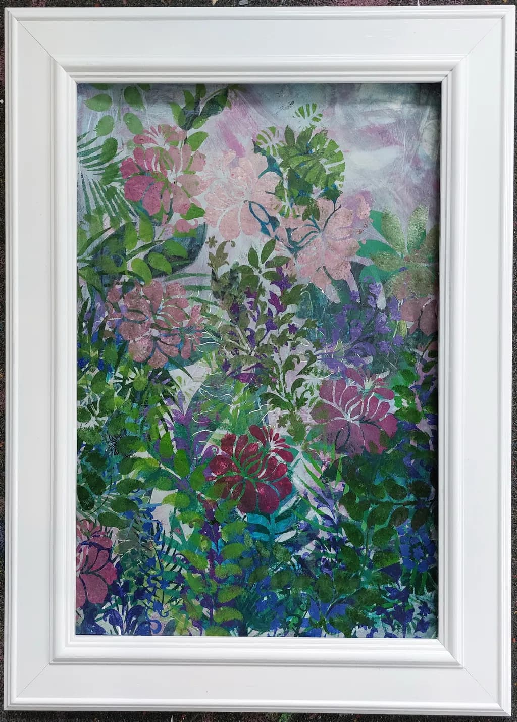 Whispers of the Garden: A Vibrant Floral Symphony in Mixed Media
